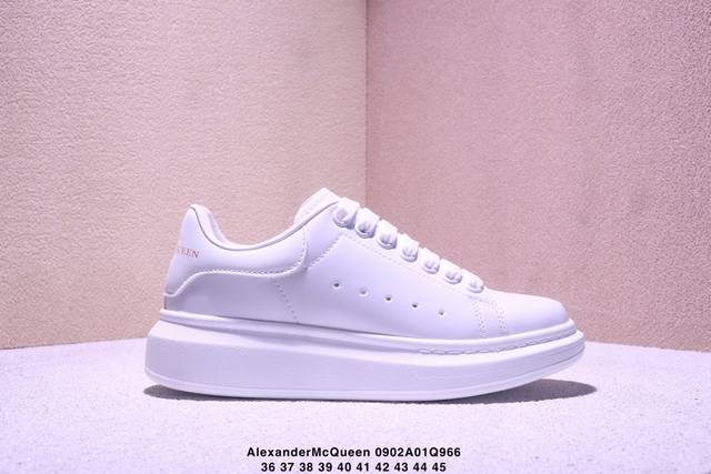Alexandermcqueen McQ white sneakers, thick-soled, height-enhancing, sleek leathe