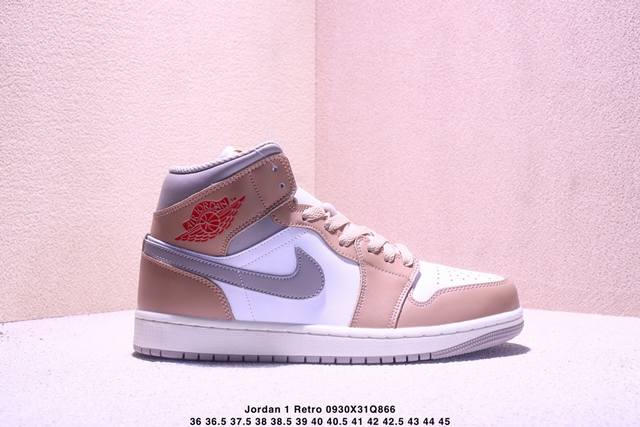 Nike Air Jordan 1 Retro Mid "White Black Purple" Aj1 Jordan Generation Mid-top