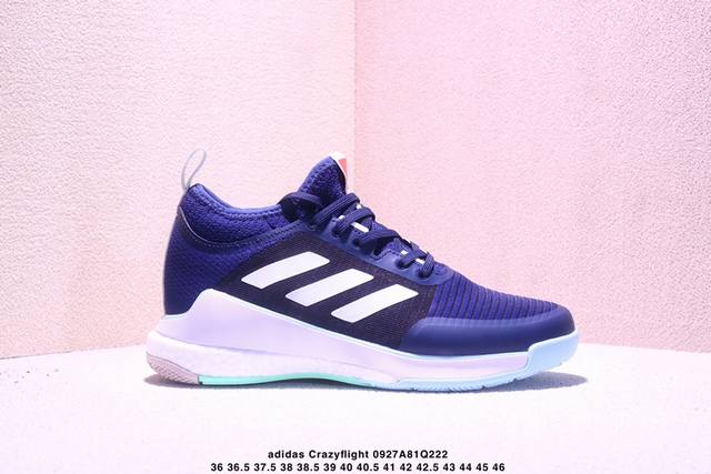 Adidas Crazyflight Mid fabric synthetic leather wear-resistant mid-top training