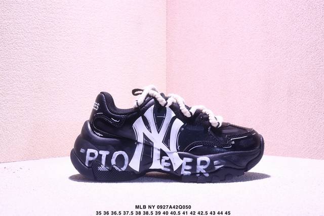 Company-level Mlb Ny printed internet celebrity dad shoes graffiti prank Inner