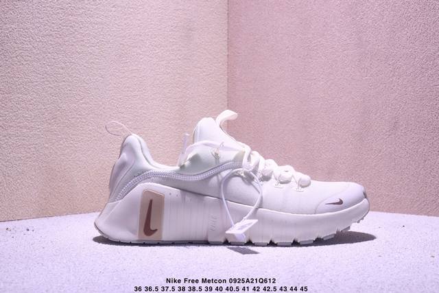 Nike Free Metcon 6 Mesh Round-Toe Lace-Up Shock-Absorbing, Non-Slip Low-Top Trai