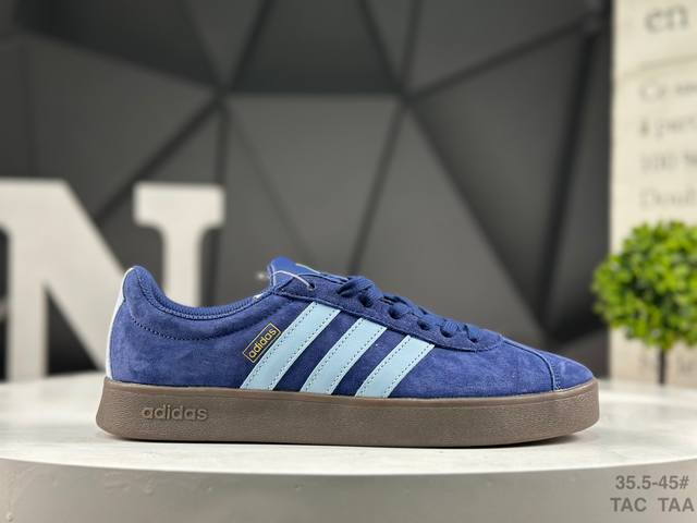 Authentic label with half size Adidas Vl Court Classic, a versatile itemsuede no