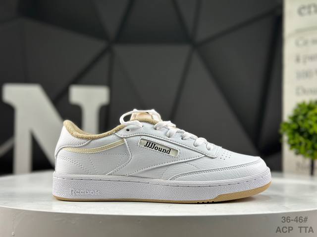 Reebok Club C series Jjjjound White Qlive sports comfortable shock absorption we
