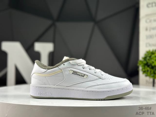 Reebok Club C series Jjjjound White Qlive sports comfortable shock absorption we