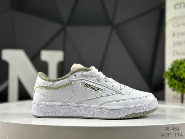 Reebok Club C series Jjjjound White Qlive sports comfortable shock absorption we