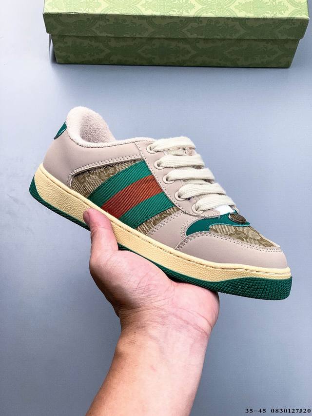 Gucci Distressed Screener Sneaker Gucci's official collection of dirty shoes, cl