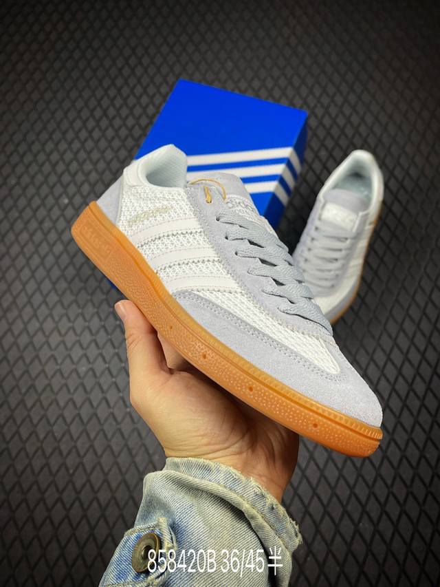 B Adidas Originals Handball Spezial Halo Light Blue Mesh Stitching Comfortable T