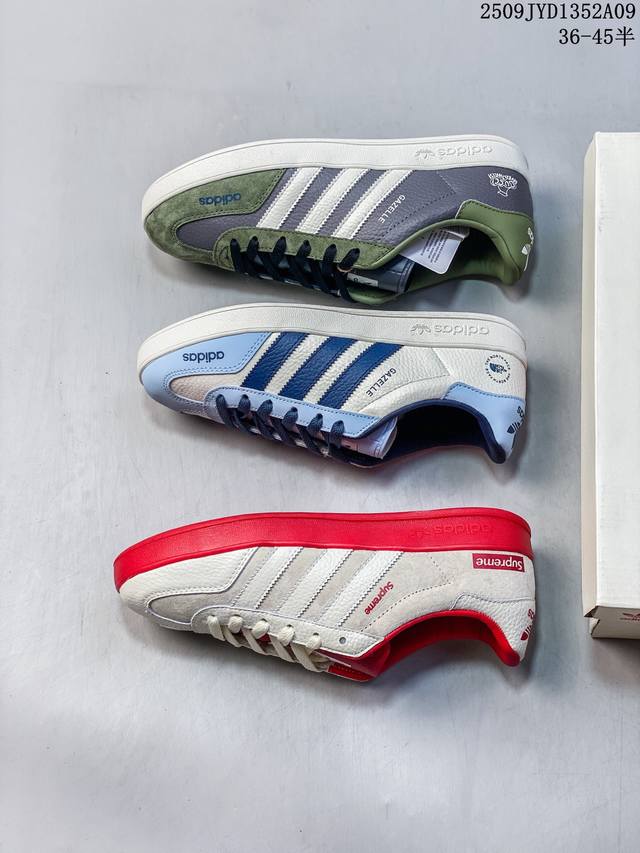 High-end custom Ad Gazelle Indoor Trainers, a collaboration with Gucci