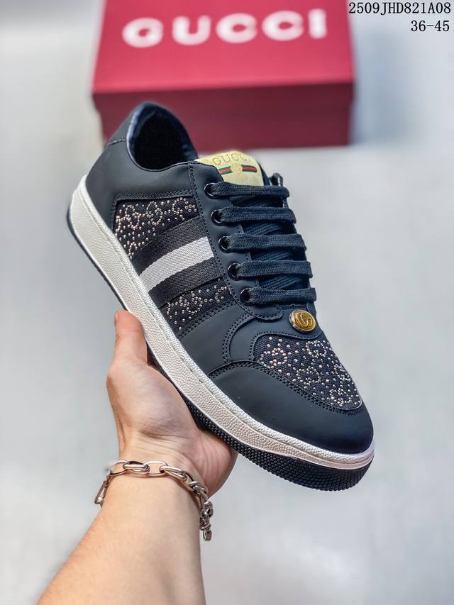 Gucci Men's and Women's Imperial Edition Gucci Screener Collection shoes feature