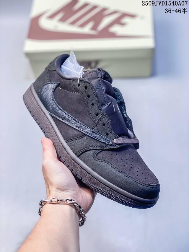 Company-level Aj1 inverted hook Travis Scott X Air Jordan 1 "Reverse Mocha" Aj1