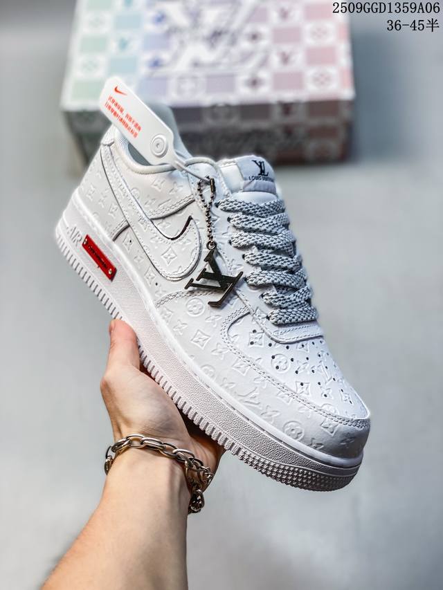 Nike Air Force 1 Af1 Nike All White Lv Joint Low Top Air Force One Casual Sneake