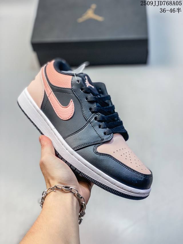 Genuine label with half size Nk Air Jordan 1 Low Aj1 Joe 1 white wine red low-t