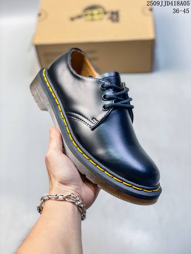 Company-level Dr.Martens 1461 Smooth Leather platform series low-top platform b