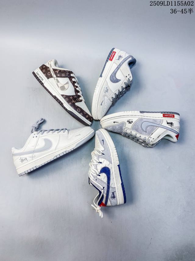 Nike Sb Dunk Low X Bape white and gray small hookCompany-level product highly re