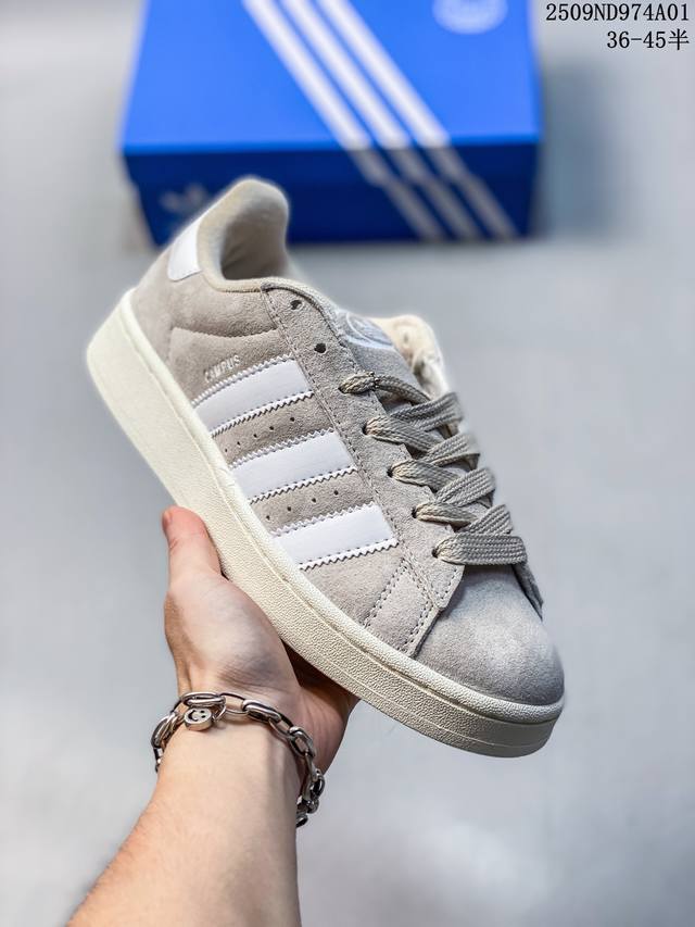 Adidas. Trefoil Campus 00S bread shoes, retro casual sneakers. A millennial hit!