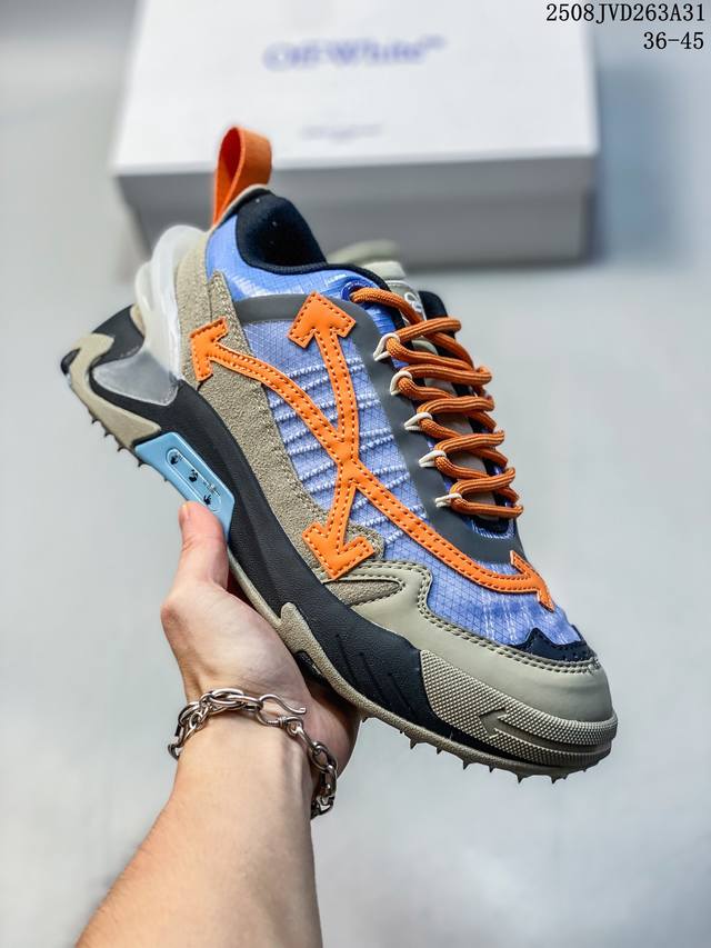 24Ss Off Ow White Daddy Shoes Thick-soled Couple Casual Shoes Yellow Ribbon Whit