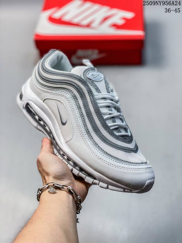 Nike Air Max 97 Air Cushion Bullet Toe Reflective Casual Running Shoes for Men a