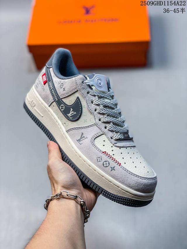 Limited overseas sale! Corporate-grade Nike Air Force 1 '07 Low "LV joint gray