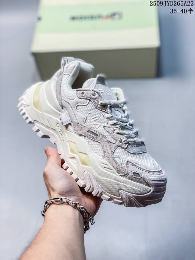 Fila Fusion Bianco Hard Candy Parrot Color Fashion Casual Versatile Low-Top Dadd
