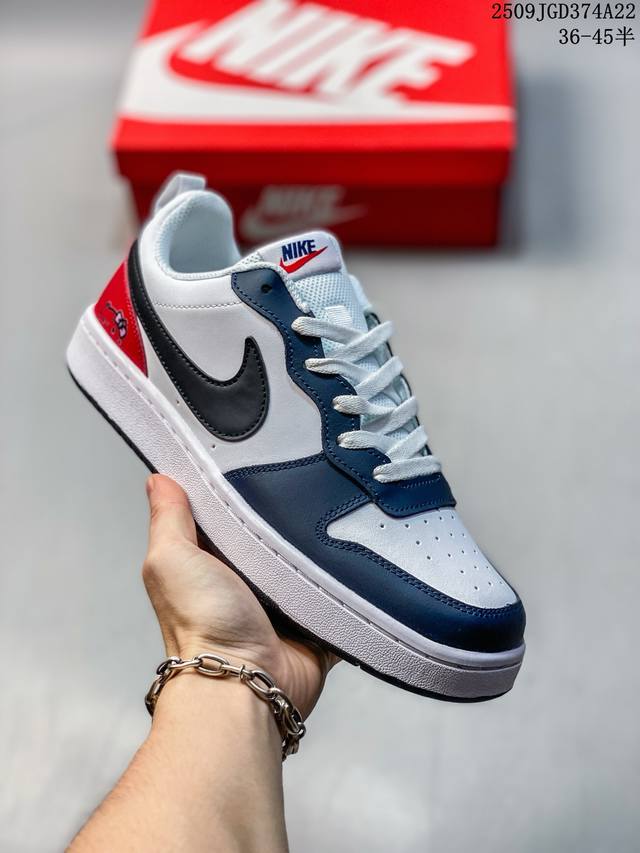 Genuine half size Nike Court Borough low-top non-slip wear-resistant lightweigh