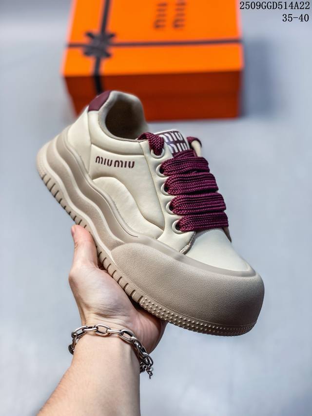 2025Ss new fall Miumiu Miu Miu mesh sneakers, retro sneakers, lace-up casual thi