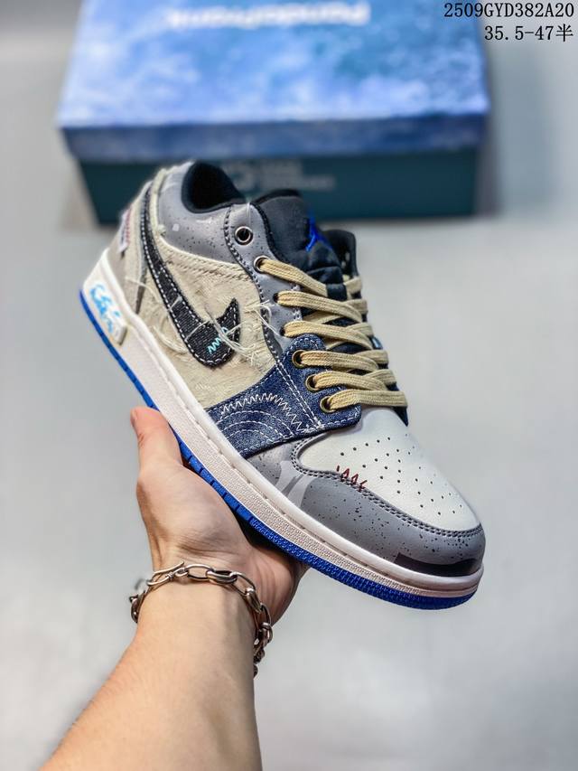 Air Jordan Aj1 Low Panda Prank Series - Overfishing by Anglers on the Waves. "T
