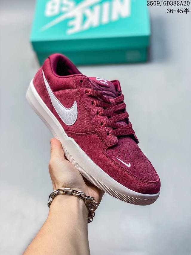 Company-level genuine half-size Nike Sb Force58 pig leather campus sports skate