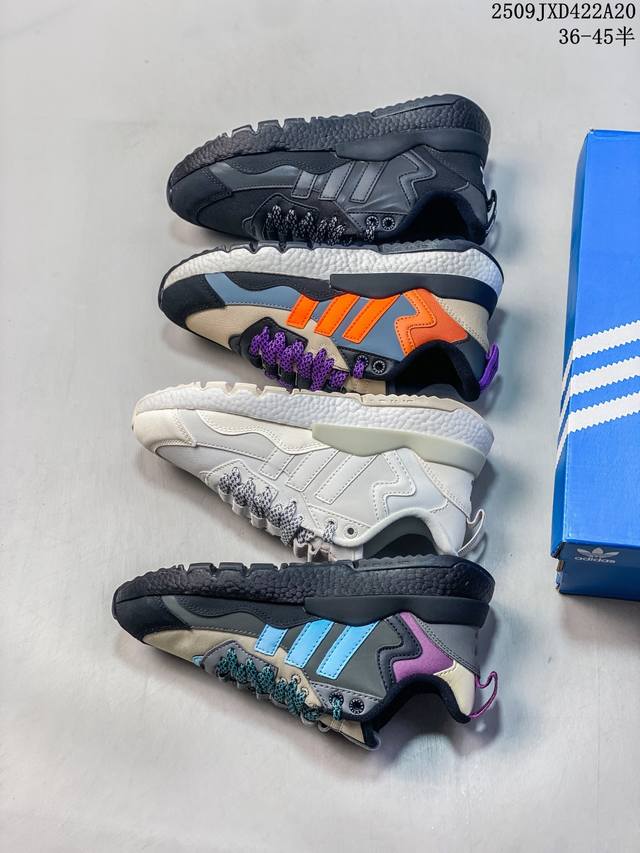 Adidas Nite Jogger Retro Cushioned Casual Shoes for Couples Fz3665 Size: As Pict