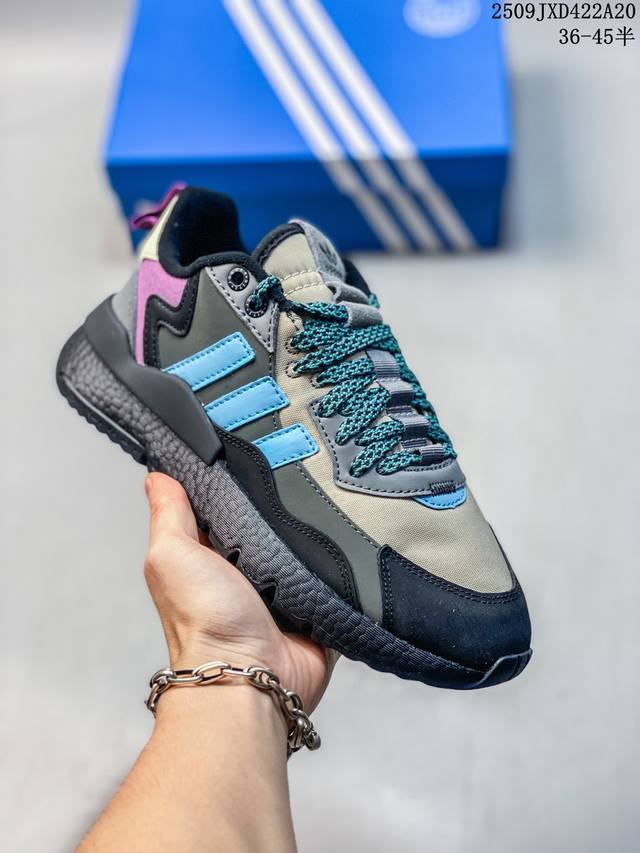 Adidas Nite Jogger Retro Cushioned Casual Shoes for Couples Fz3665 Size: As Pict