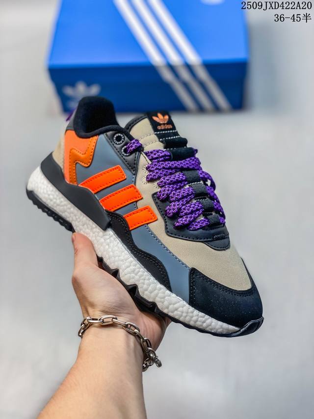 Adidas Nite Jogger Retro Cushioned Casual Shoes for Couples Fz3665 Size: As Pict
