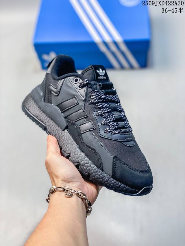 Adidas Nite Jogger Retro Cushioned Casual Shoes for Couples Fz3665 Size: As Pict