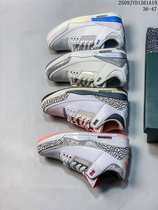 A Ma Maniere x Air Jordan 3 Retro Diffused Blue Joint White, Black and Blue Aj3