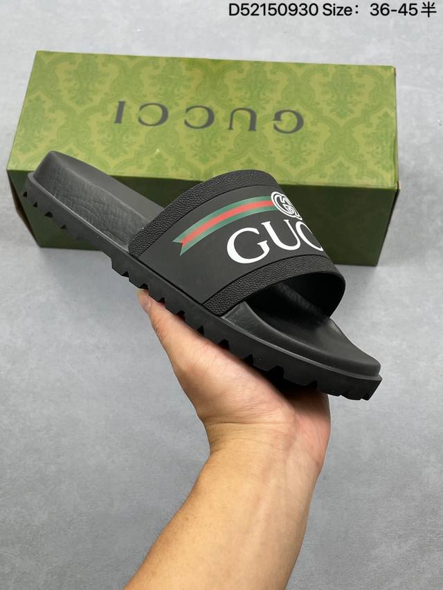 Gucci's official website featured model, , a classic 3D printed platform slippe