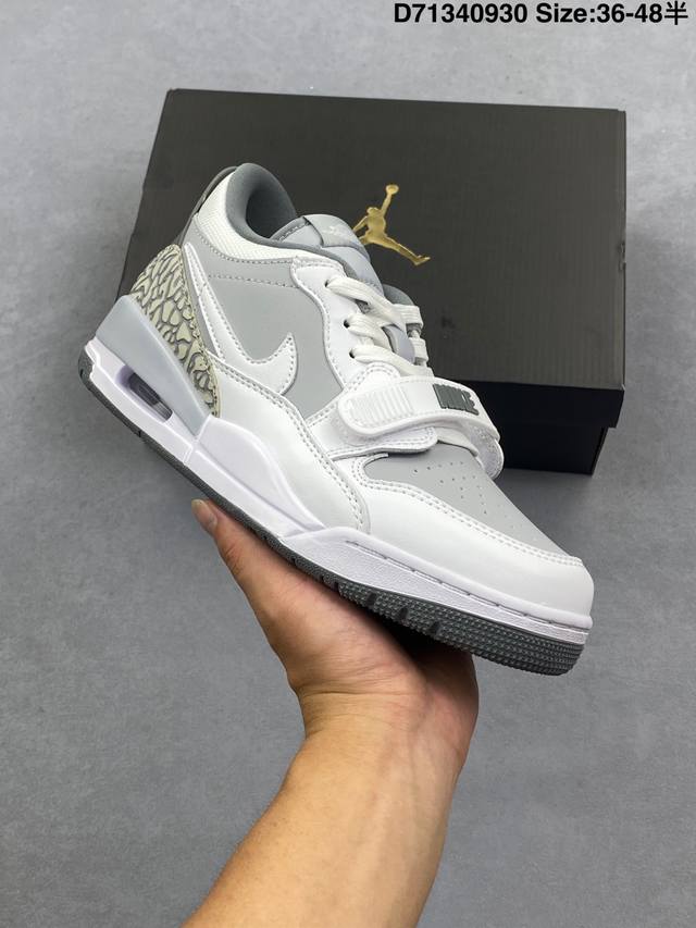 Genuine label with half size Air Jordan Legacy 312 Low low-top white and gray Aj