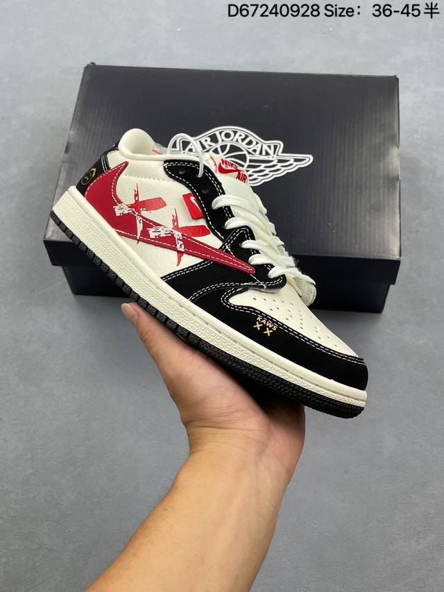 Nike Air Jordan 1 X Travis Scott Aj1 inverted hook Joe One inverted hook 'Diy' c