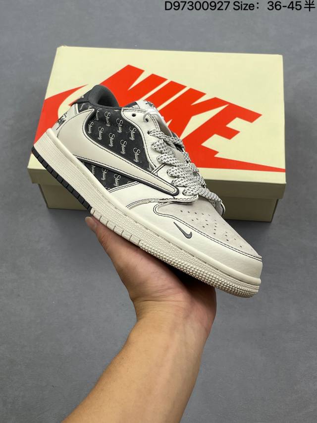 Fragment x Travis Scott x Stussy Air Jordan 1 Low three-party collaboration with