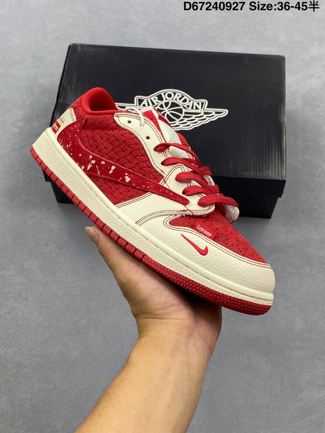 Nike Air Jordan 1 X Travis Scott Aj1 inverted hook Joe One inverted hook 'Diy' c