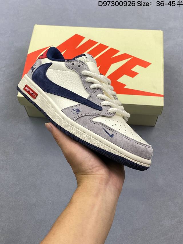 Fragment x Travis Scott x Stussy Air Jordan 1 Low three-party collaboration with