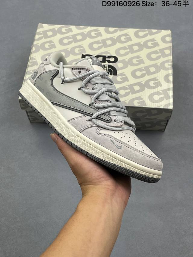 Fragment X Travis Scott X Gucci Air Jordan 1 Low Three-Party Collaboration Rever