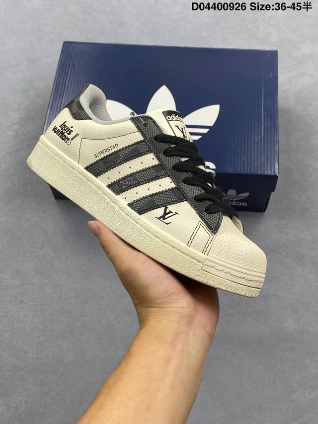 Adidas Originals Superstar shell toe 'DIY' series low-top classic and versatile