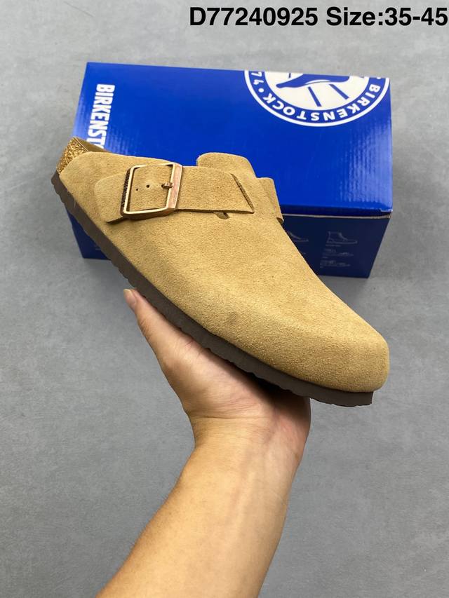 Birkenstock half-covered slippers are incredibly comfortable, featuring an ergon