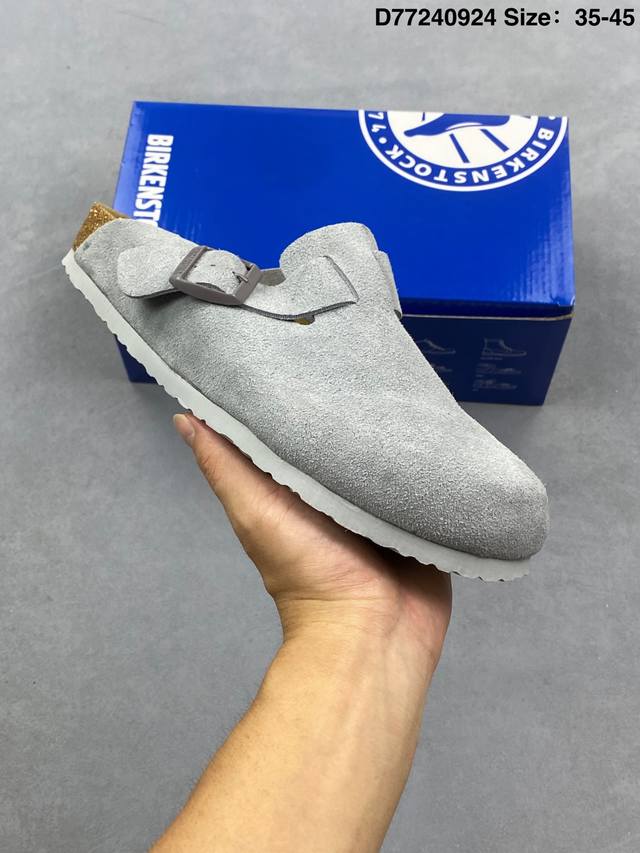 Birkenstock half-covered slippers are incredibly comfortable, featuring an ergon