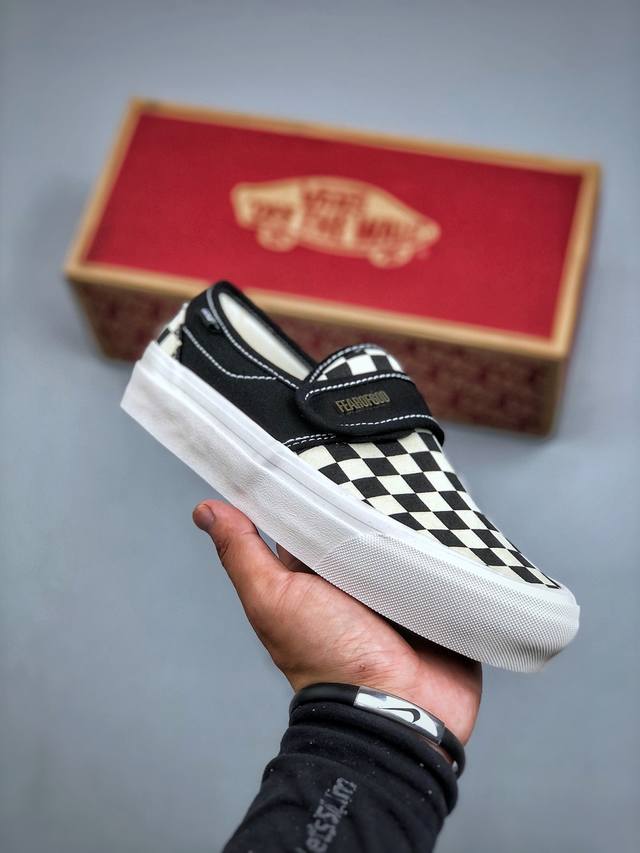 Fear Of Fog x Vans Slip-On 47 V Dx Fog high street black and white lazy Velcro o