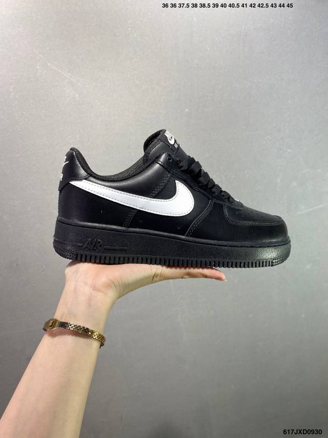 Nike Air Force 1 Low black and white swoosh Air Force One low-top sports casual