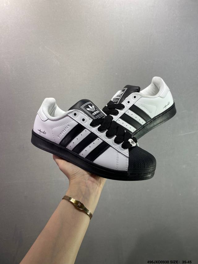 Adidas Originals Superstar white and black retro trend non-slip wear-resistant l