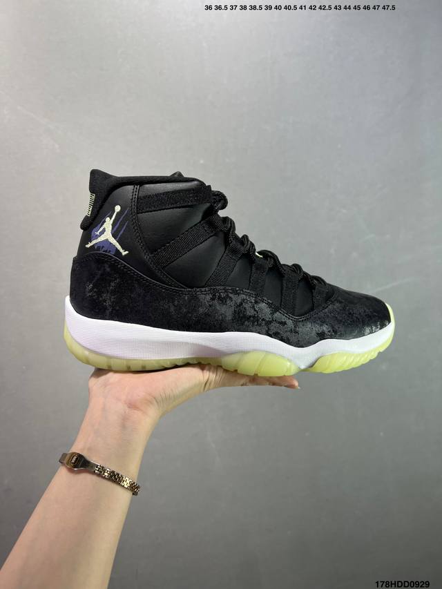 Company-grade Air Jordan Aj11 series black and green Ib1378-001 Original box, o
