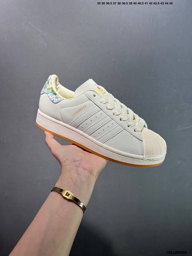 Adidas Originals Superstar white and black retro trend non-slip wear-resistant l