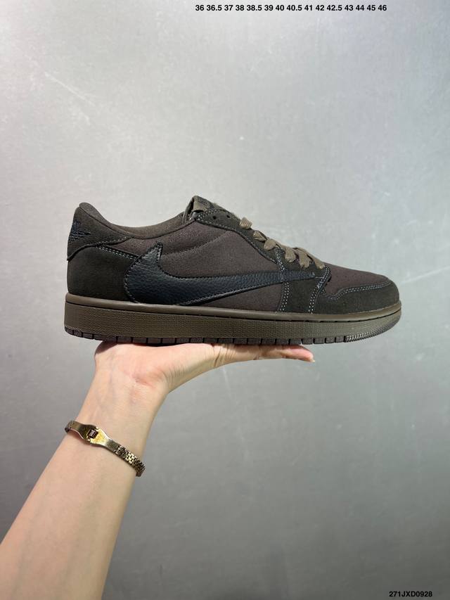 Company-level Aj1 inverted hook Travis Scott X Air Jordan 1 "Reverse Mocha" Aj1