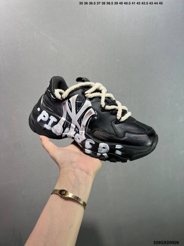 Company-level Mlb Ny printed internet celebrity dad shoes graffiti prank with 6
