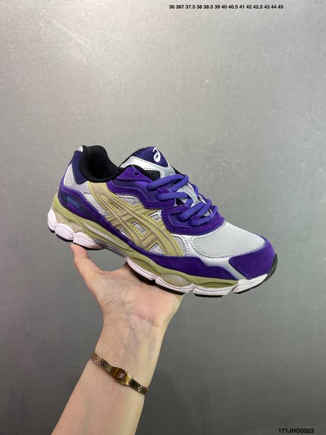 Asics Gel-Nyc breathable mesh upper with some synthetic leather material using t